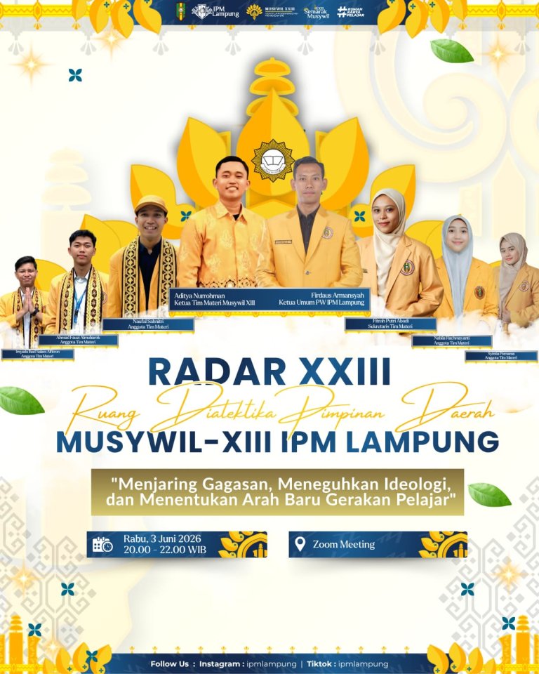 PW IPM Lampung Gelar RADAR XXIII, Ruang Dialektika Pimpinan Daerah se-Lampung